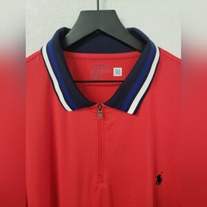 Polo Ralph Lauren Red Performance Zip Golf Polo Men's 3LT 3XL Large TALL
